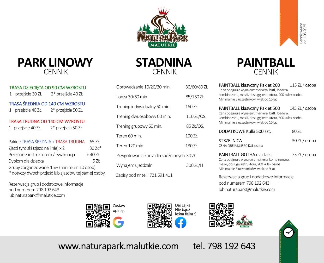 Cennik Natura Park Malutkie
